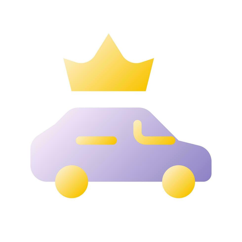 prima Taxi Servicio plano degradado bicolor ui icono. lujo automóviles para pasajeros en línea orden. sencillo lleno pictograma. interfaz gráfica de usuario, ux diseño para móvil solicitud. vector aislado rgb ilustración