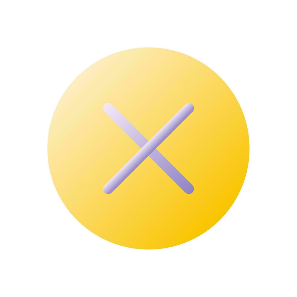 Cross in circle flat gradient two-color ui icon. Cancel operation button. Customer choice on website. Simple filled pictogram. GUI, UX design for mobile application. Vector isolated RGB illustration