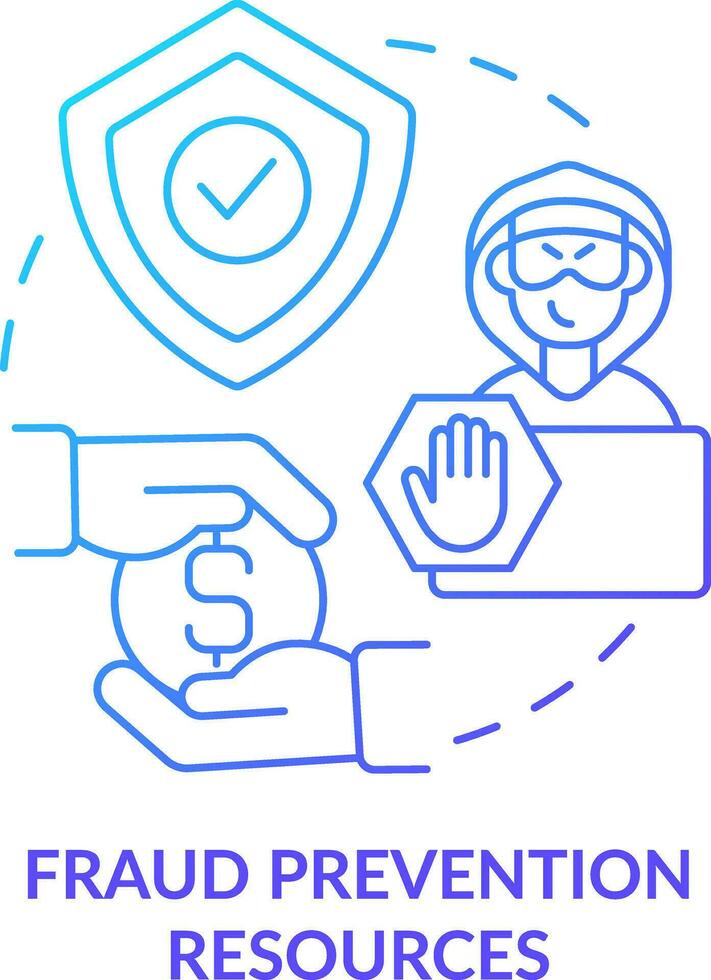 Fraud prevention resources blue gradient concept icon. Security. Treasury management service abstract idea thin line illustration. Isolated outline drawing vector