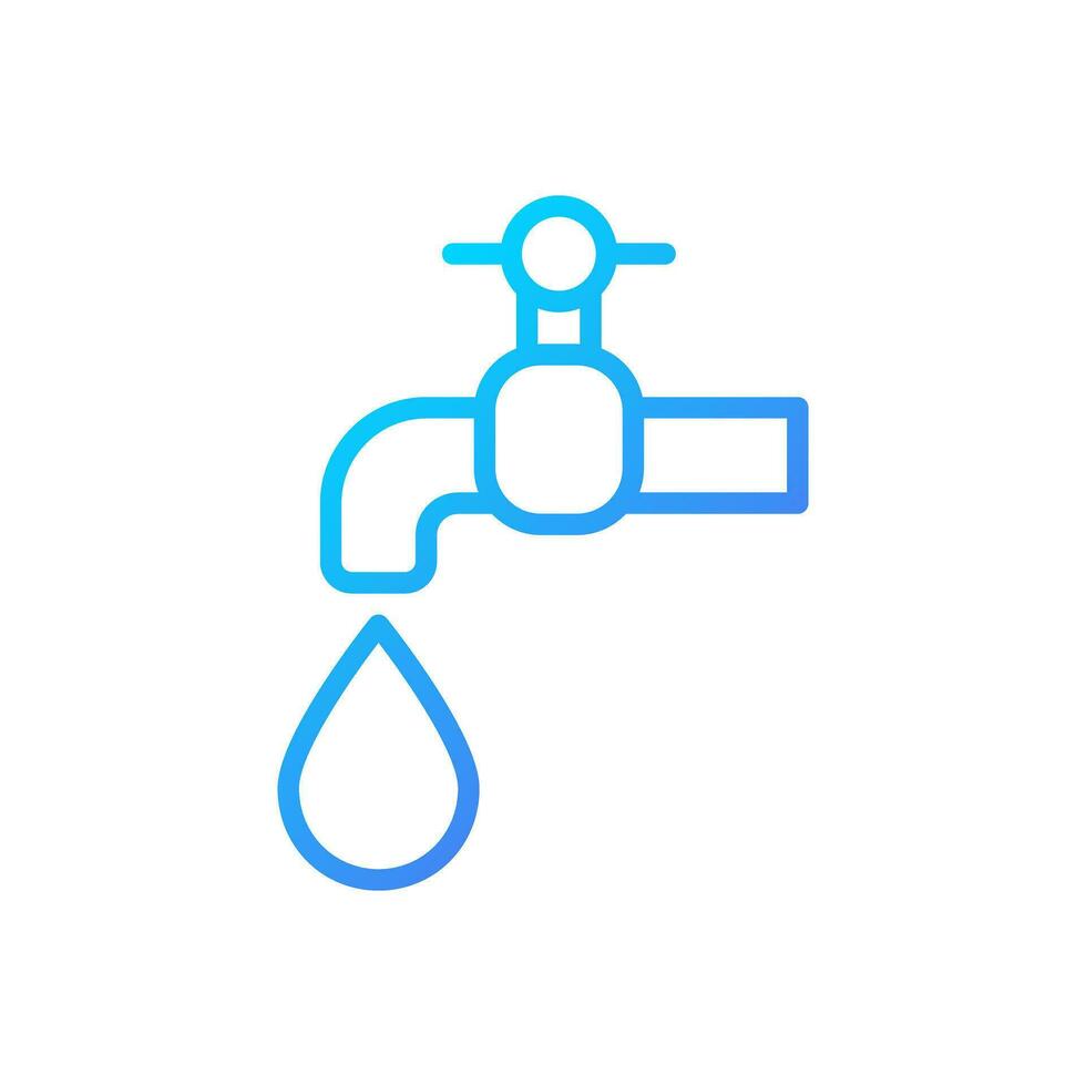 Water supply pixel perfect gradient linear vector icon. Domestic usage. Drinking water distribution. Public utility. Thin line color symbol. Modern style pictogram. Vector isolated outline drawing