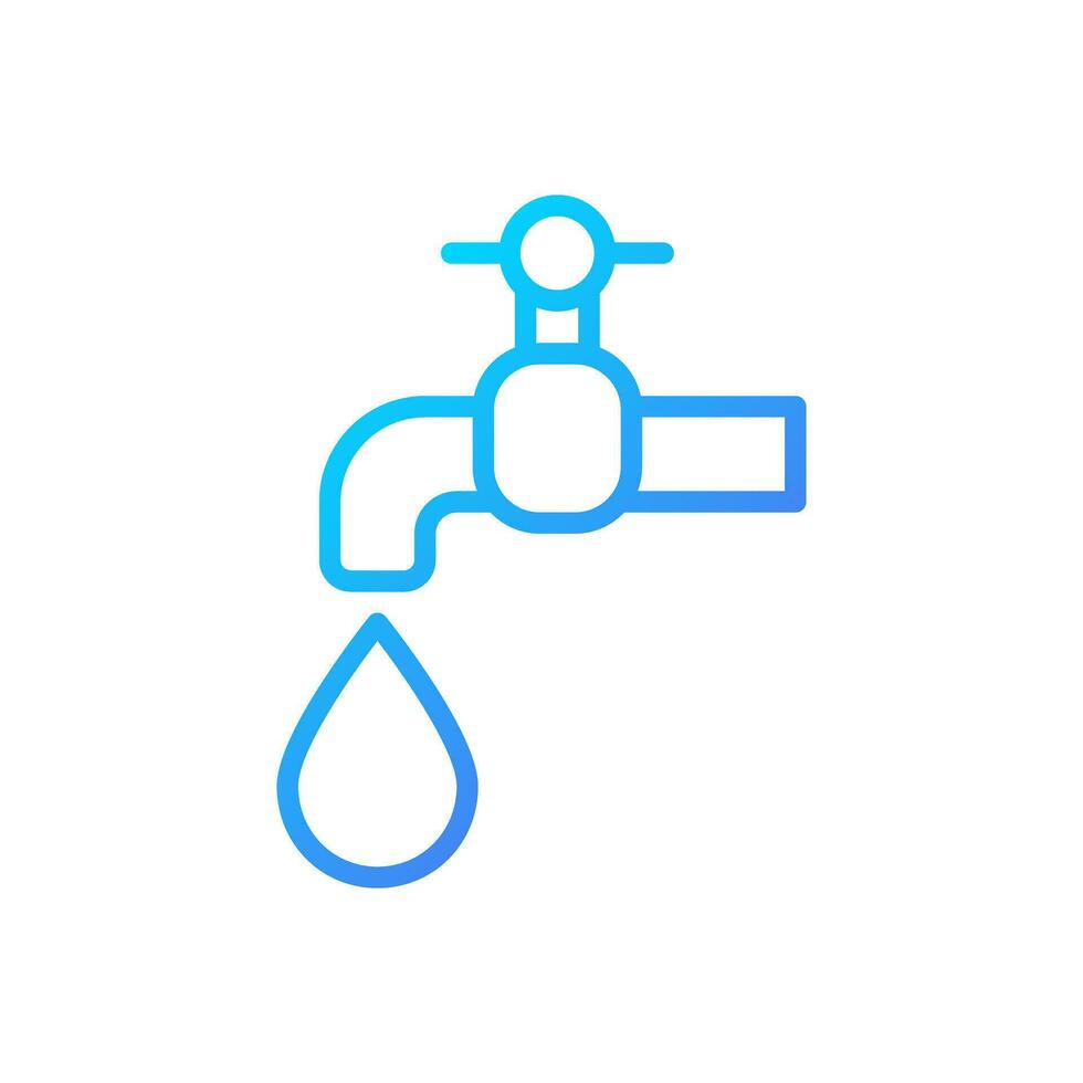 agua suministro píxel Perfecto degradado lineal vector icono. Doméstico uso. Bebiendo agua distribución. público utilidad. Delgado línea color símbolo. moderno estilo pictograma. vector aislado contorno dibujo