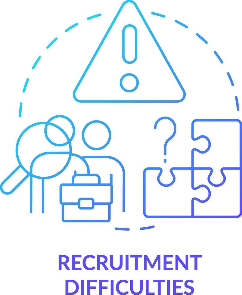Recruitment difficulties blue gradient concept icon. Lack of specialists. Treasury management trend abstract idea thin line illustration. Isolated outline drawing vector