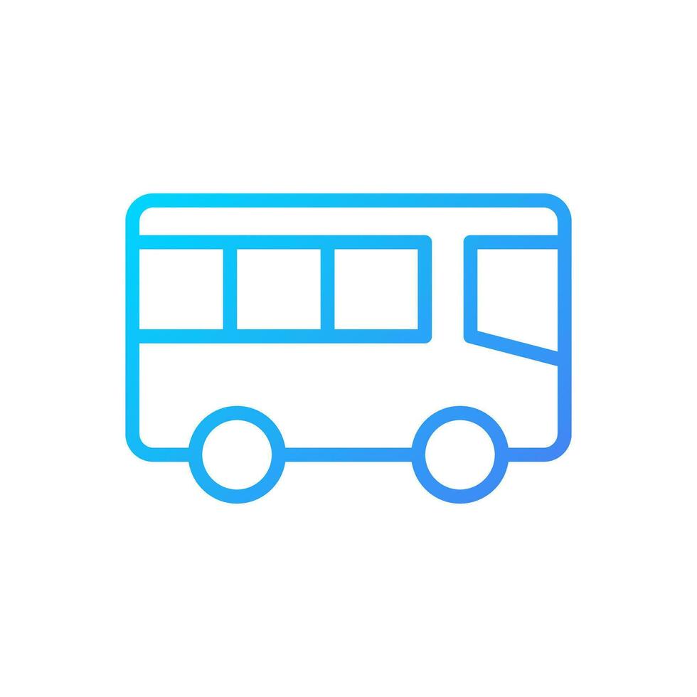 Public transport pixel perfect gradient linear vector icon. City commuting. Bus transportation. Town infrastructure. Thin line color symbol. Modern style pictogram. Vector isolated outline drawing