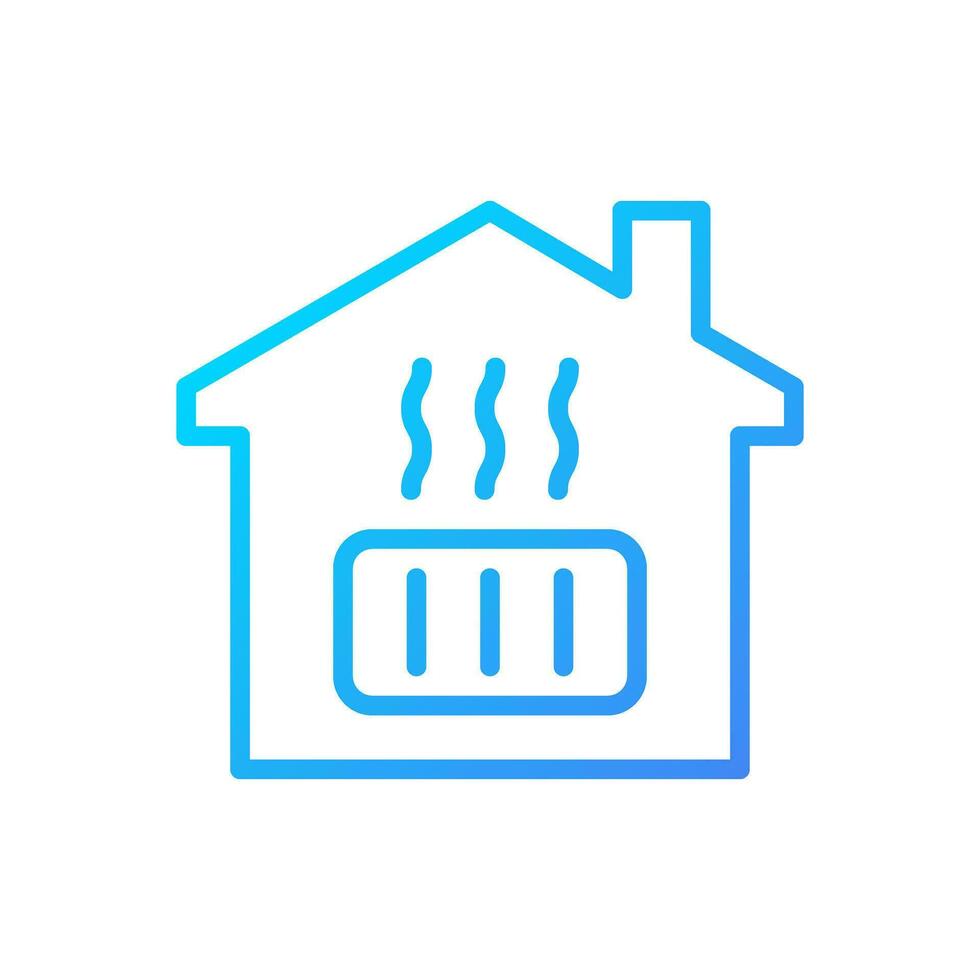 Central heating pixel perfect gradient linear vector icon. Home radiator. Public utility. Electric household appliance. Thin line color symbol. Modern style pictogram. Vector isolated outline drawing
