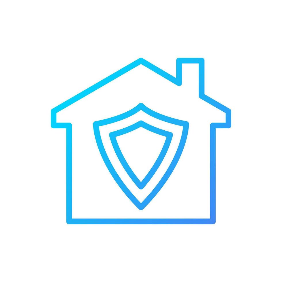 Home security pixel perfect gradient linear vector icon. Burglary prevention. Insurance. Automated safety system. Thin line color symbol. Modern style pictogram. Vector isolated outline drawing