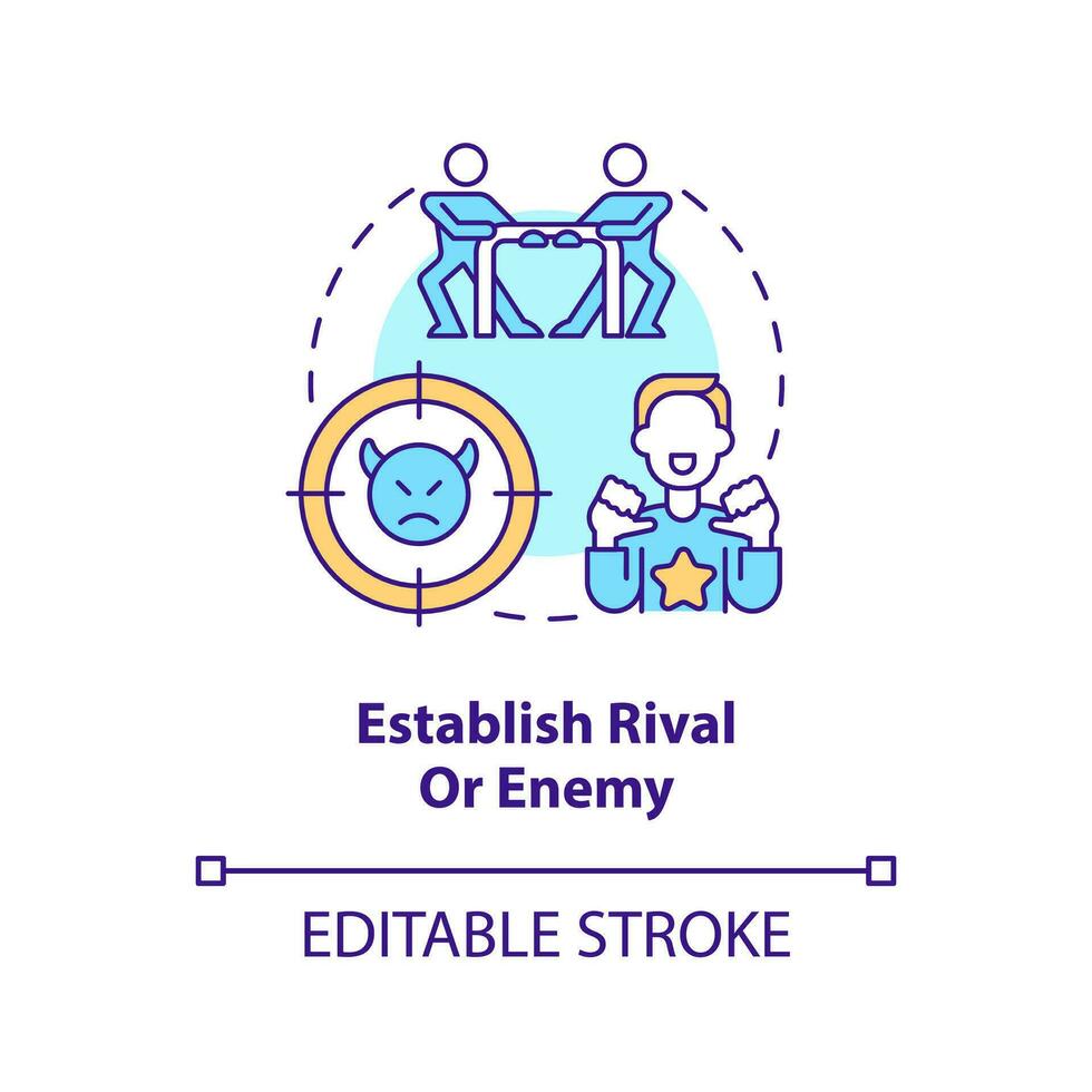 Establish rival and enemy concept icon. Healthy competition in business. Boost growth abstract idea thin line illustration. Isolated outline drawing. Editable stroke vector