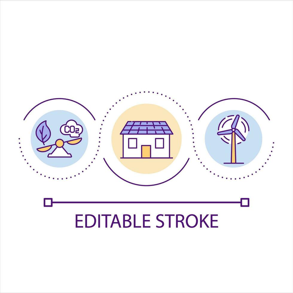 Picking alternative energy loop concept icon. Sustainable household. Renewable power abstract idea thin line illustration. Isolated outline drawing. Editable stroke vector