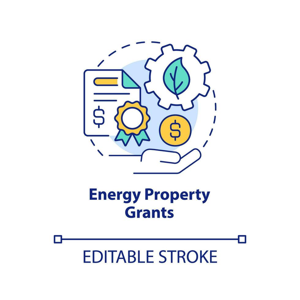 Energy property grants concept icon. Hydrogen station. Clean power business benefit abstract idea thin line illustration. Isolated outline drawing. Editable stroke vector