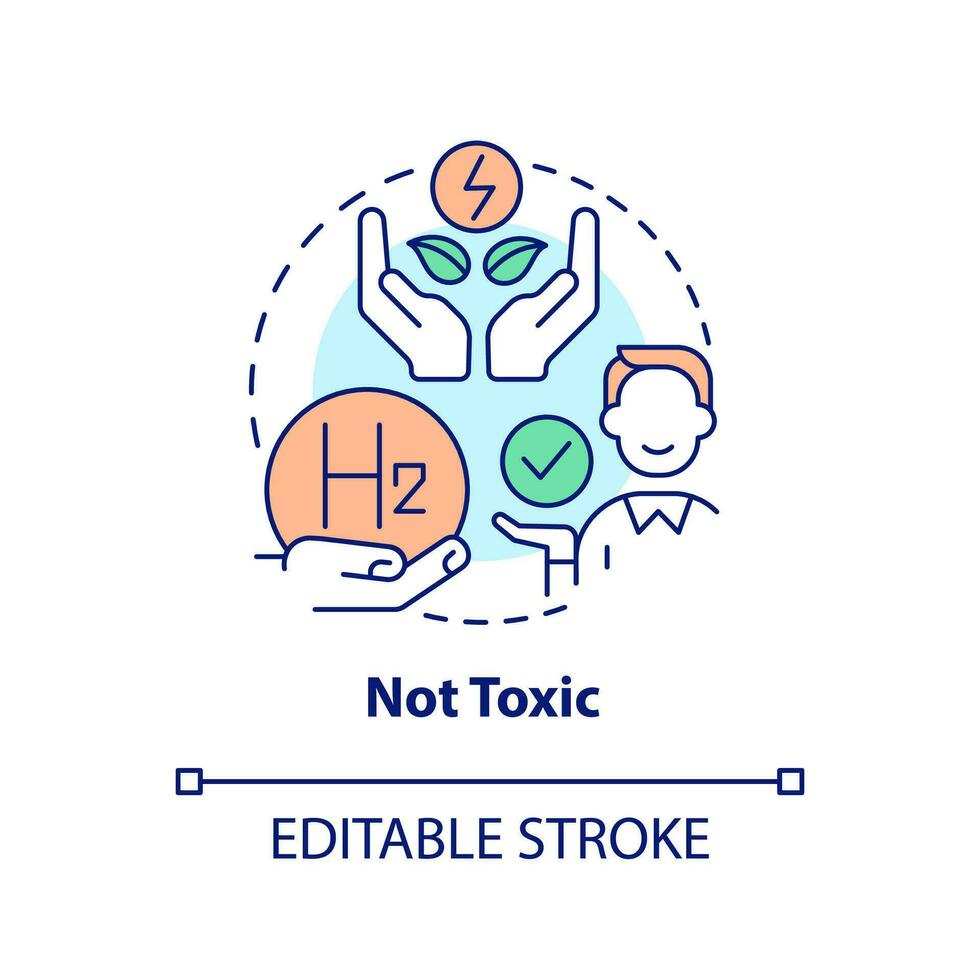 no tóxico combustible concepto icono. verde energía. beneficio de hidrógeno uso resumen idea Delgado línea ilustración. aislado contorno dibujo. editable carrera vector