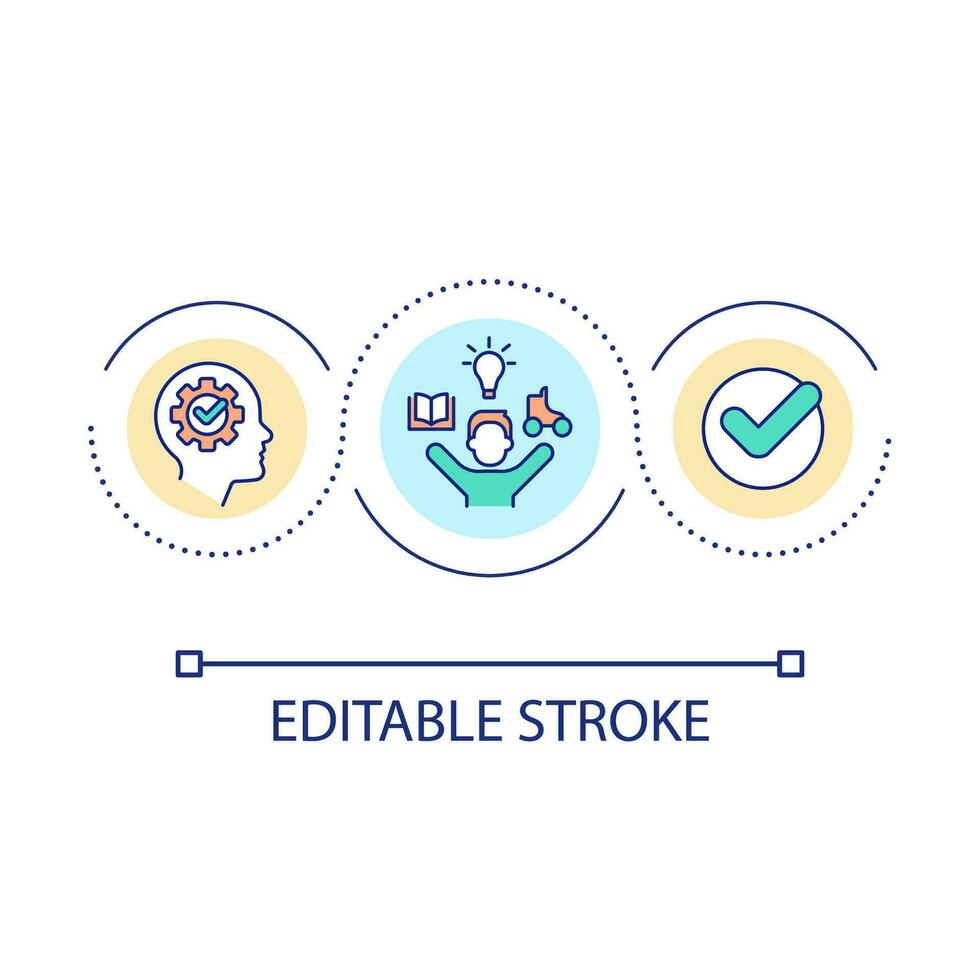 Planning everyday tasks loop concept icon. Schedule routine activities. Healthy lifestyle abstract idea thin line illustration. Isolated outline drawing. Editable stroke vector