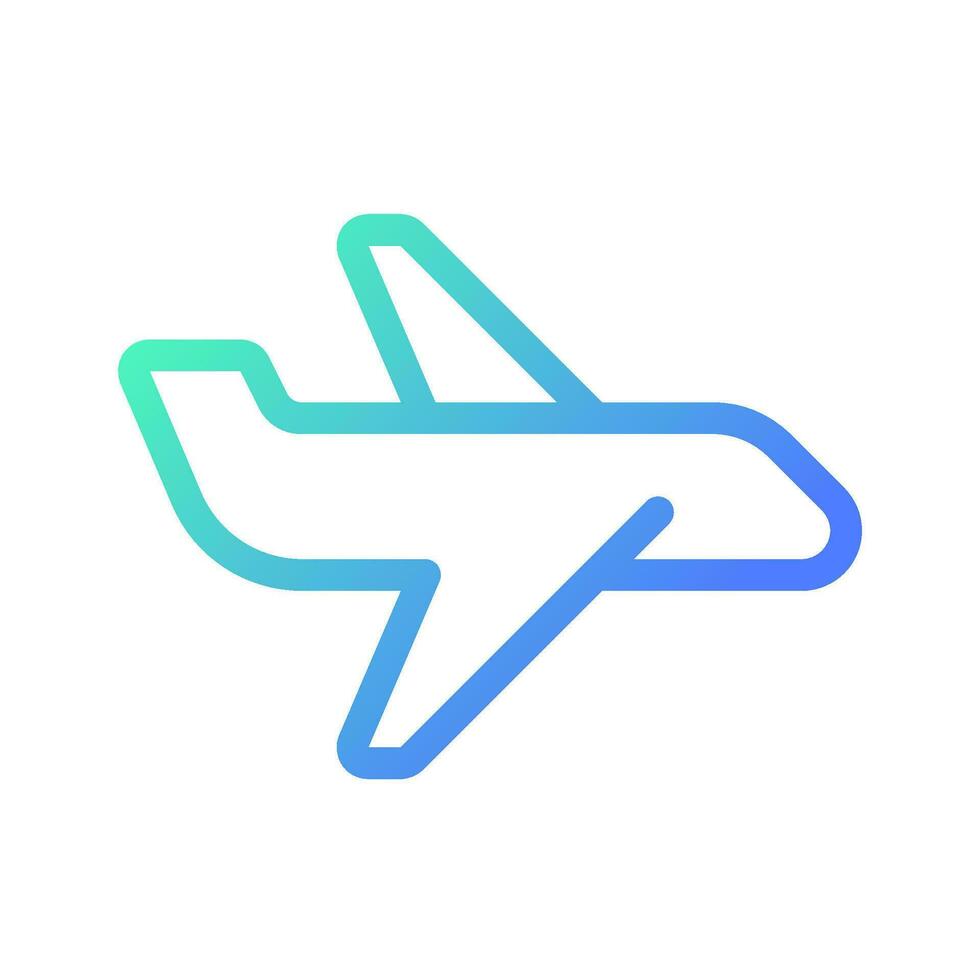 Airliner pixel perfect gradient linear ui icon. Passenger flight. Transport mode. Commercial airplane. Line color user interface symbol. Modern style pictogram. Vector isolated outline illustration