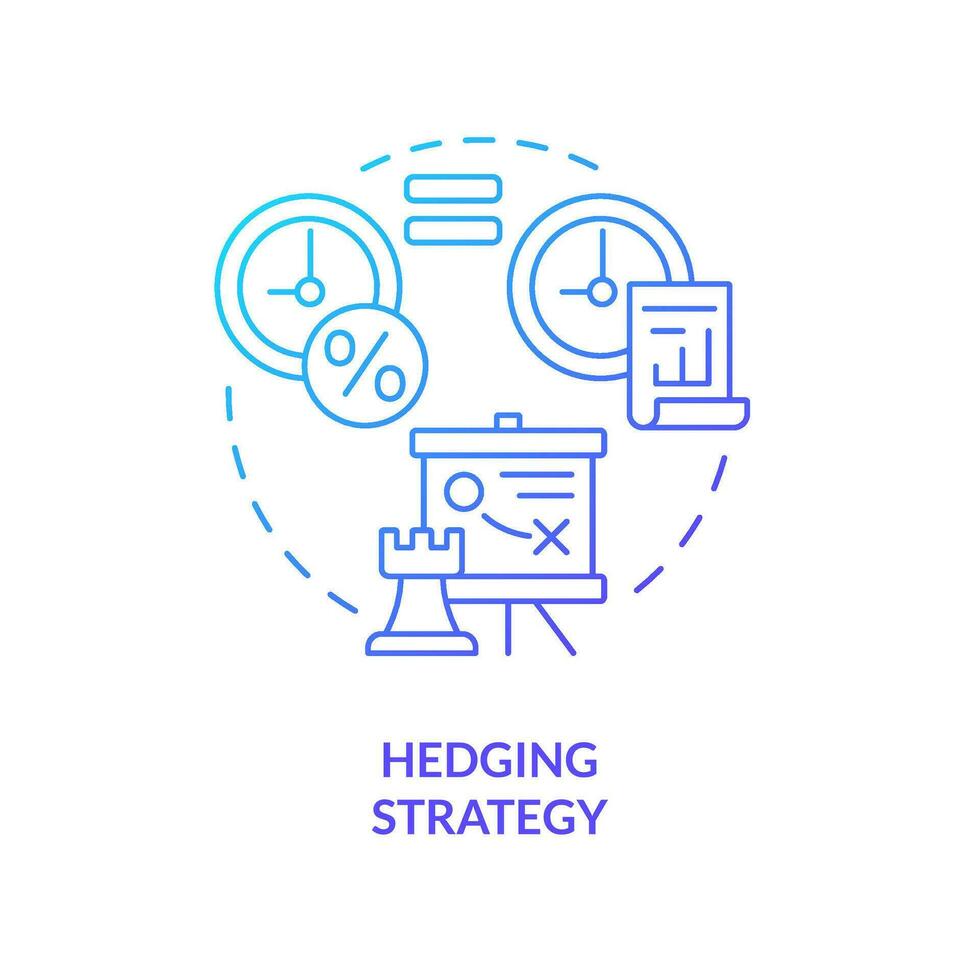 Hedging strategy blue gradient concept icon. Maturity matching. Type of working capital approach abstract idea thin line illustration. Isolated outline drawing vector