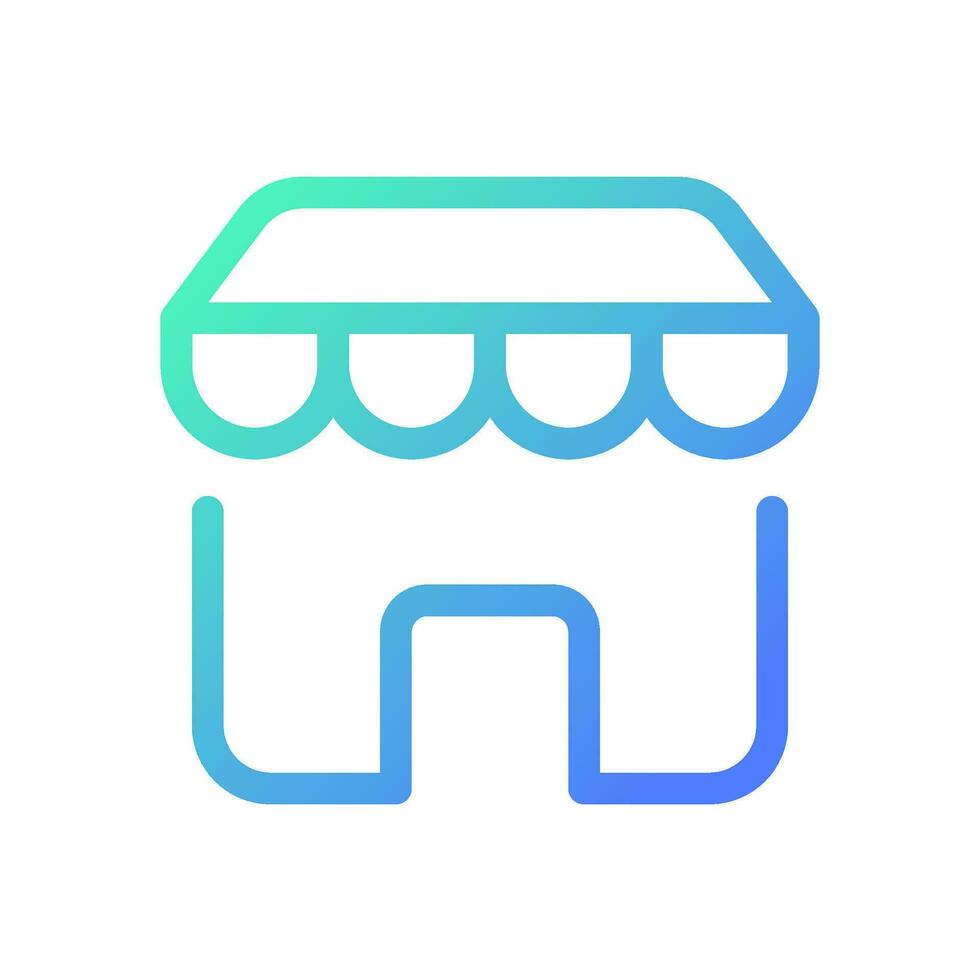 Shop location pixel perfect gradient linear ui icon. Grocery store. Retail business. Find place on map. Line color user interface symbol. Modern style pictogram. Vector isolated outline illustration