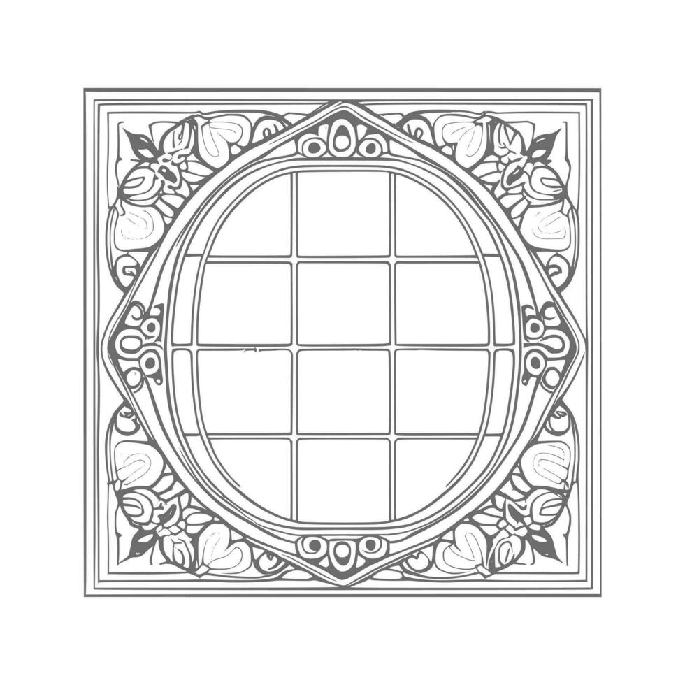 Window coloring book. vector