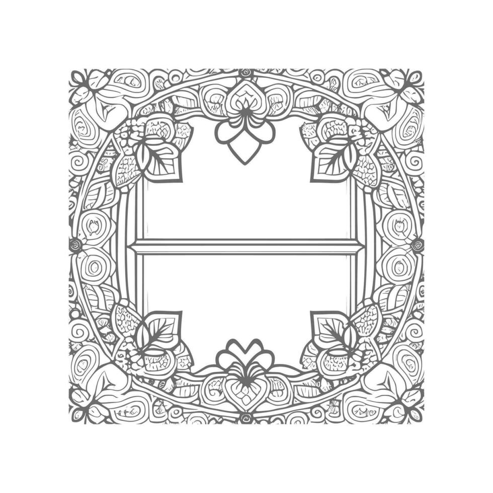 Window coloring book. vector