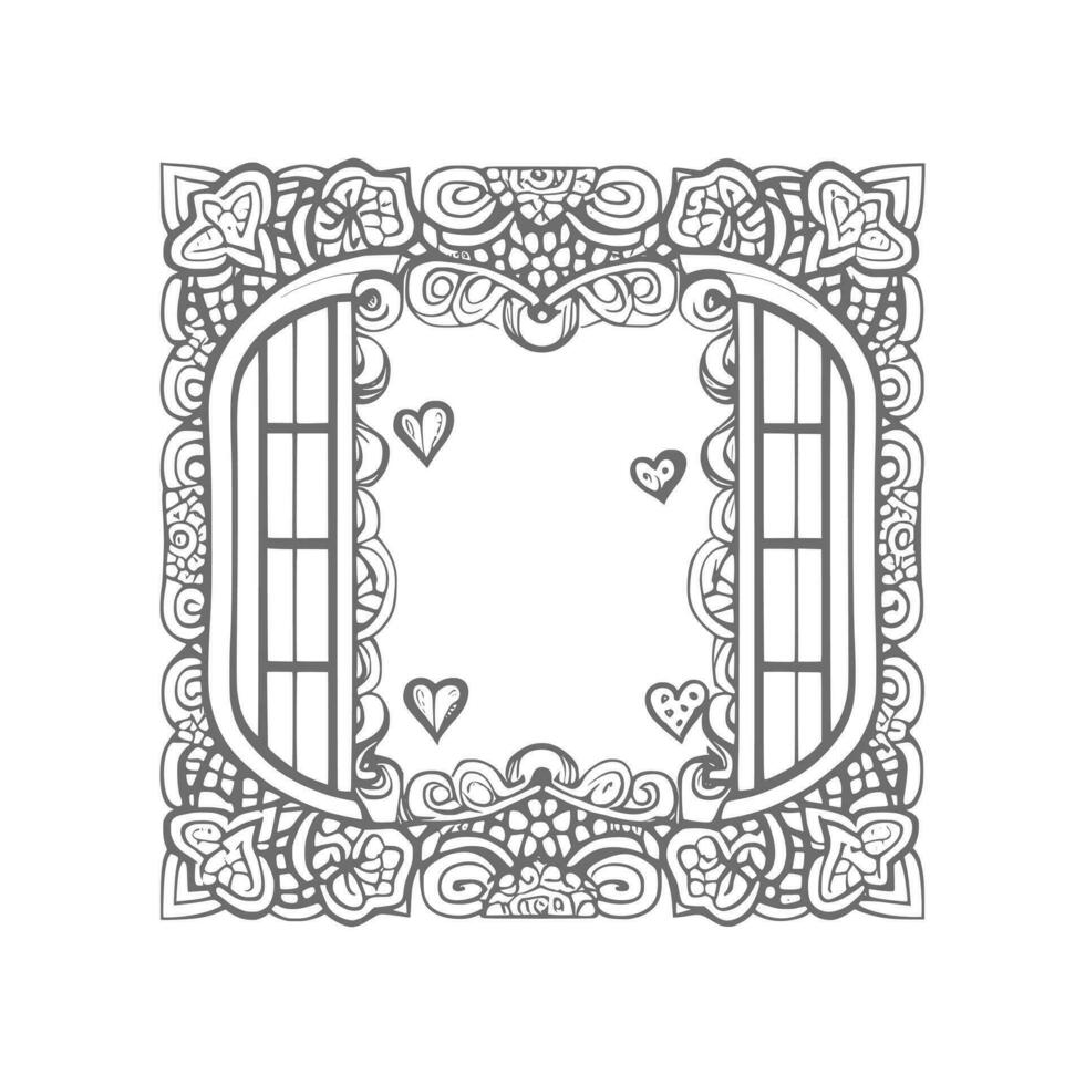 Window coloring book. vector