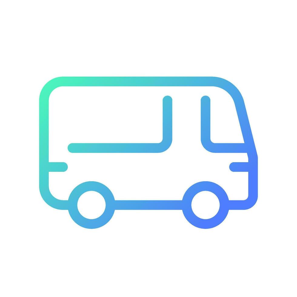 Bus pixel perfect gradient linear ui icon. Public transport. Road vehicle. Carrying passengers. Line color user interface symbol. Modern style pictogram. Vector isolated outline illustration
