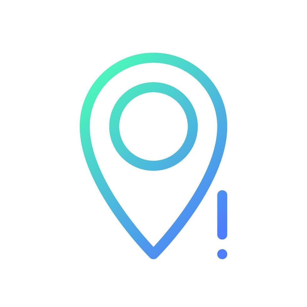 Wrong pin location pixel perfect gradient linear ui icon. Missing address, place on map. GPS navigation. Line color user interface symbol. Modern style pictogram. Vector isolated outline illustration