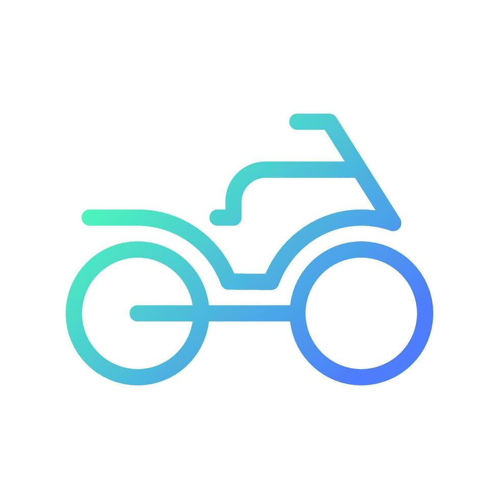 Motorbike pixel perfect gradient linear ui icon. Motorcycle transport. Navigation. Riding vehicle. Line color user interface symbol. Modern style pictogram. Vector isolated outline illustration