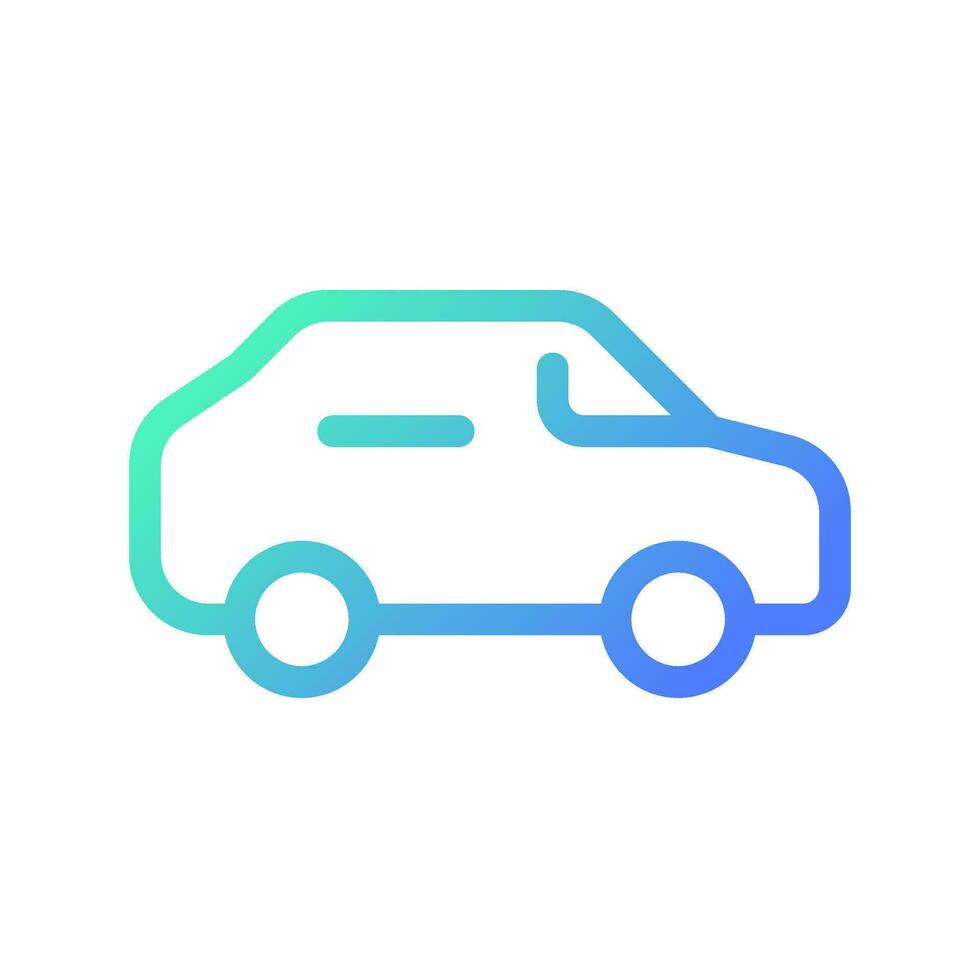 Automobile pixel perfect gradient linear ui icon. Driving car. Passenger vehicle. Transportation mode. Line color user interface symbol. Modern style pictogram. Vector isolated outline illustration