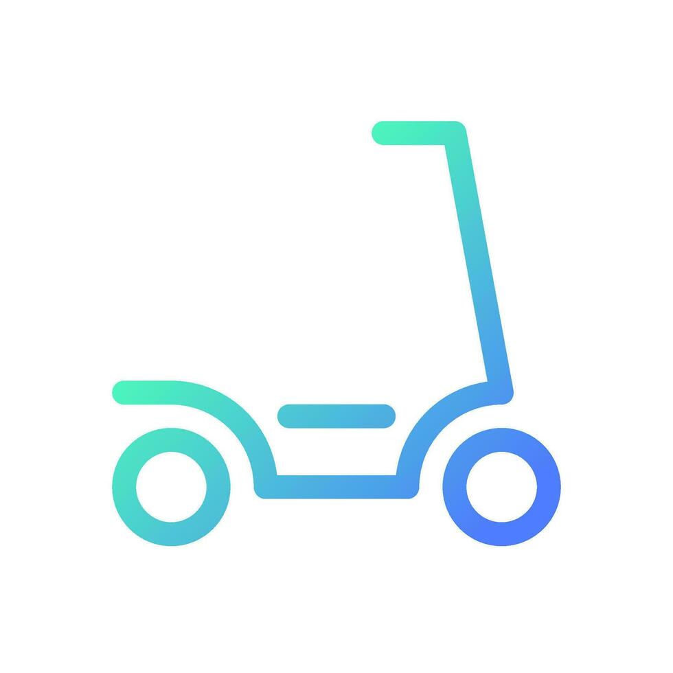 eléctrico scooter píxel Perfecto degradado lineal ui icono. alquiler ubicación. Respetuoso del medio ambiente transporte. línea color usuario interfaz símbolo. moderno estilo pictograma. vector aislado contorno ilustración