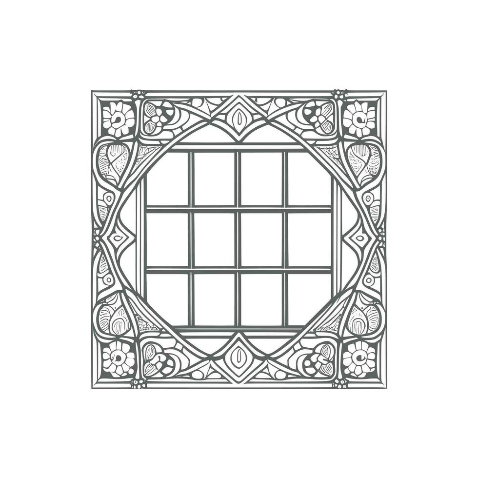 Window coloring book. vector