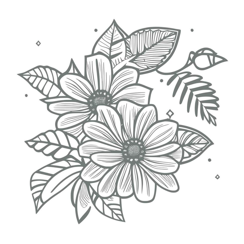 isolated daisy line art floral clipart Vector 24846336 Vector Art at