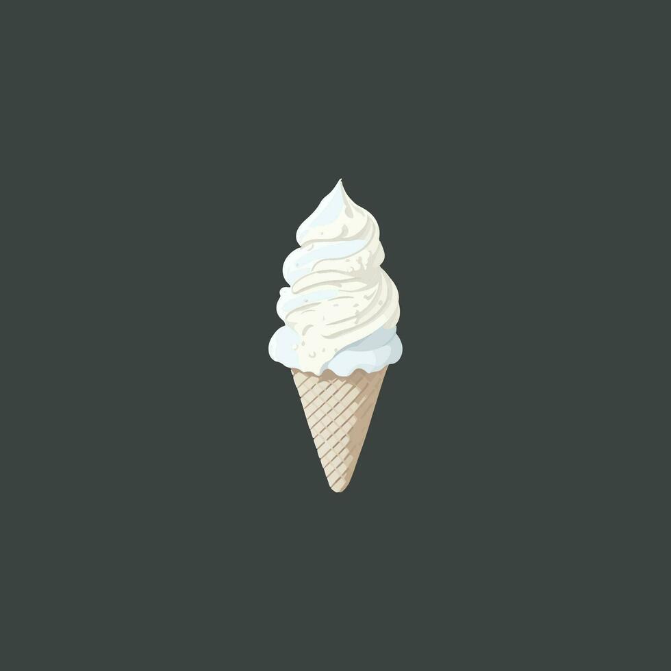 Vanilla ice cream vector illustration.