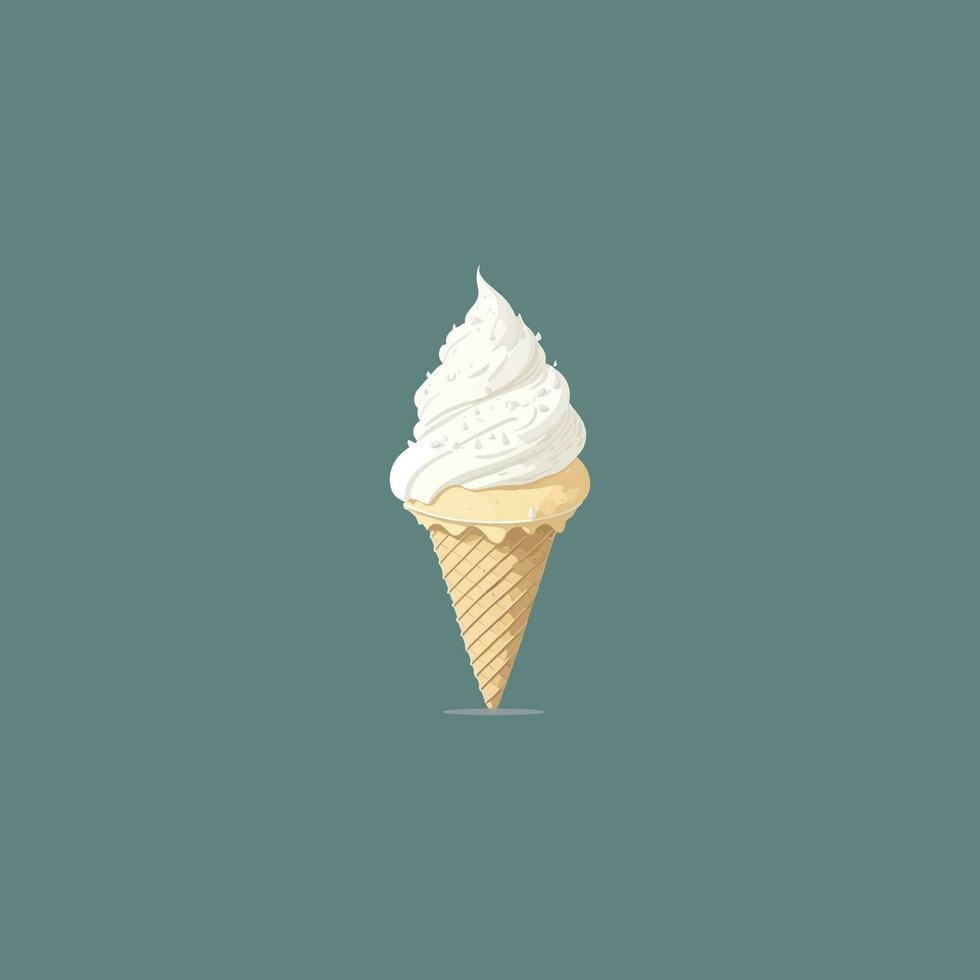 Vanilla ice cream vector illustration.