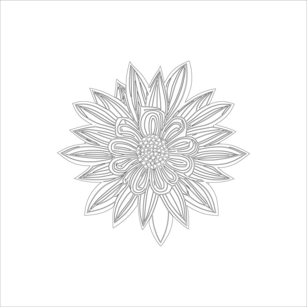 sunflower line art Vector