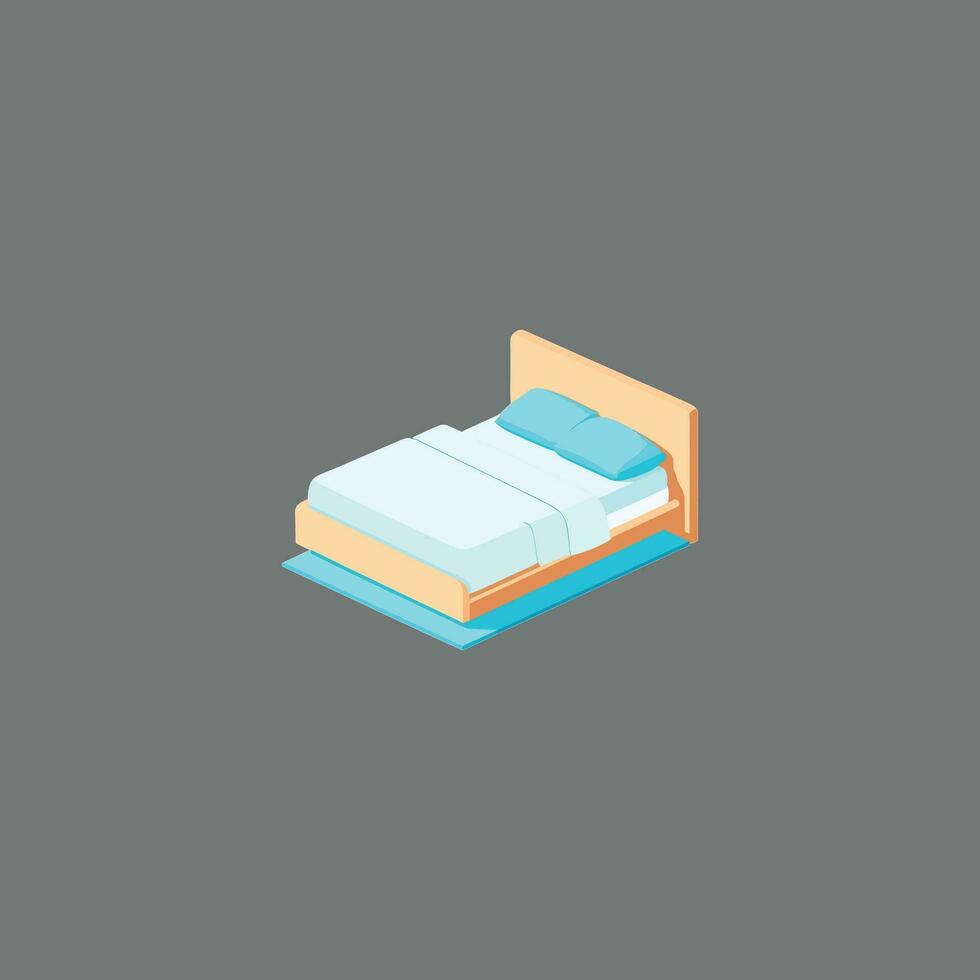 Bed vector isometric view.