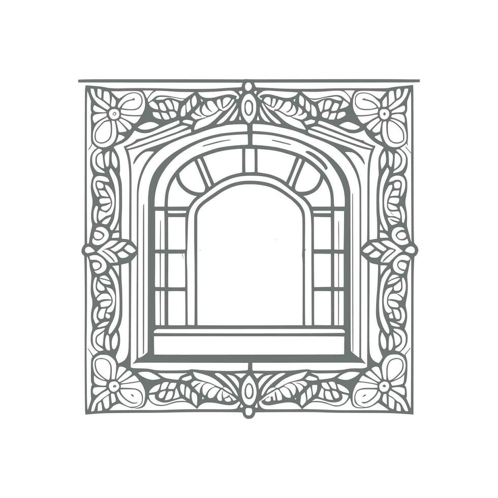 Window coloring book vector