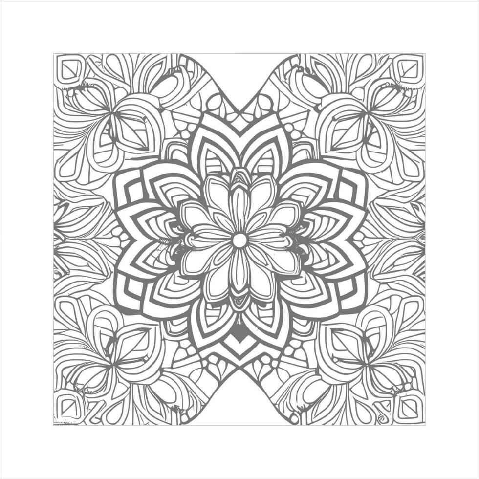 Flower with frame in shape of heart. decoration in ethnic oriental vector