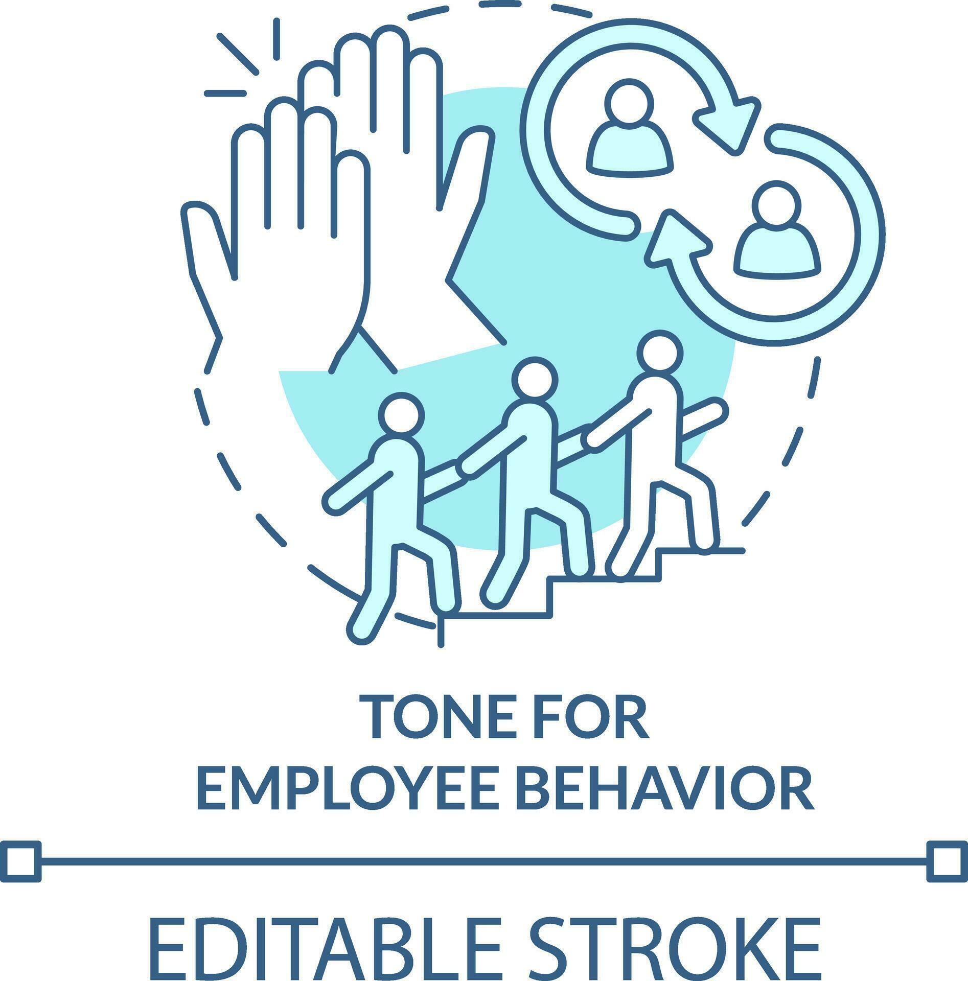 Tone for employee behavior turquoise concept icon benefit of business