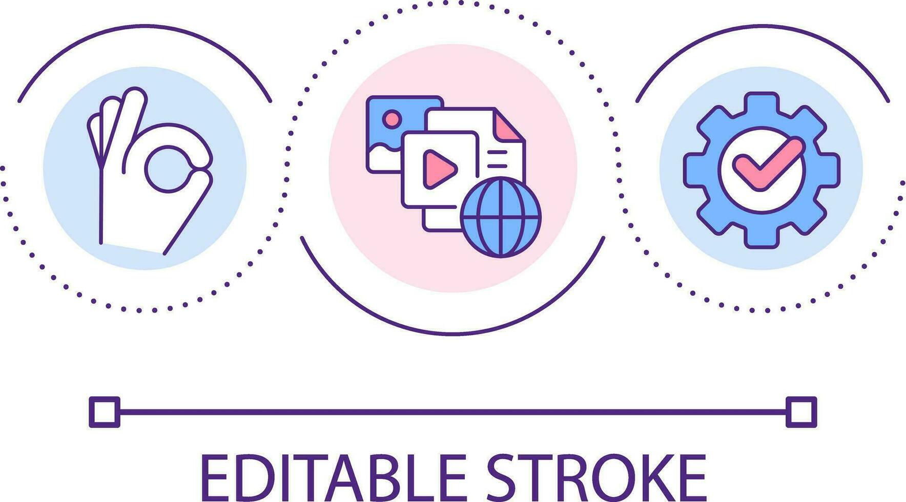 Global information sharing loop concept icon. Content for international networks. Business success abstract idea thin line illustration. Isolated outline drawing. Editable stroke vector