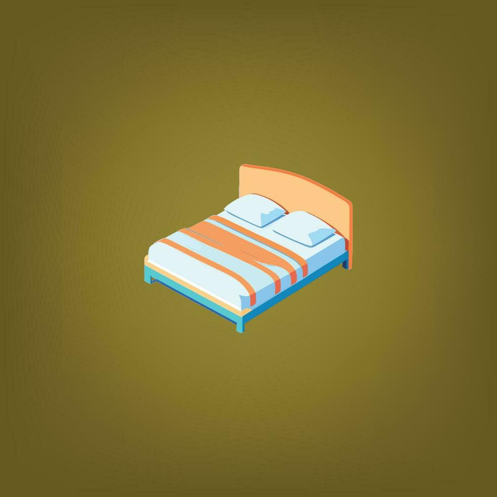 Bed vector isometric view.