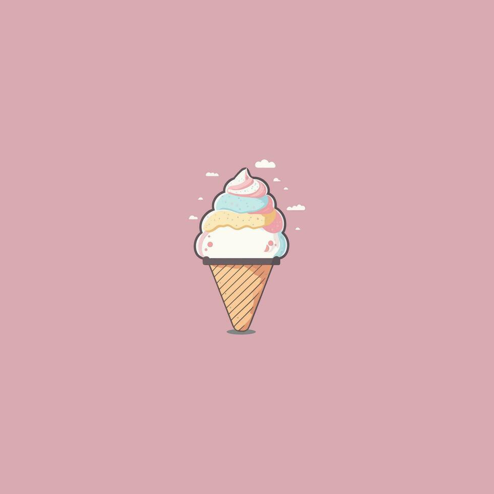 A cute Ice cream vector. vector
