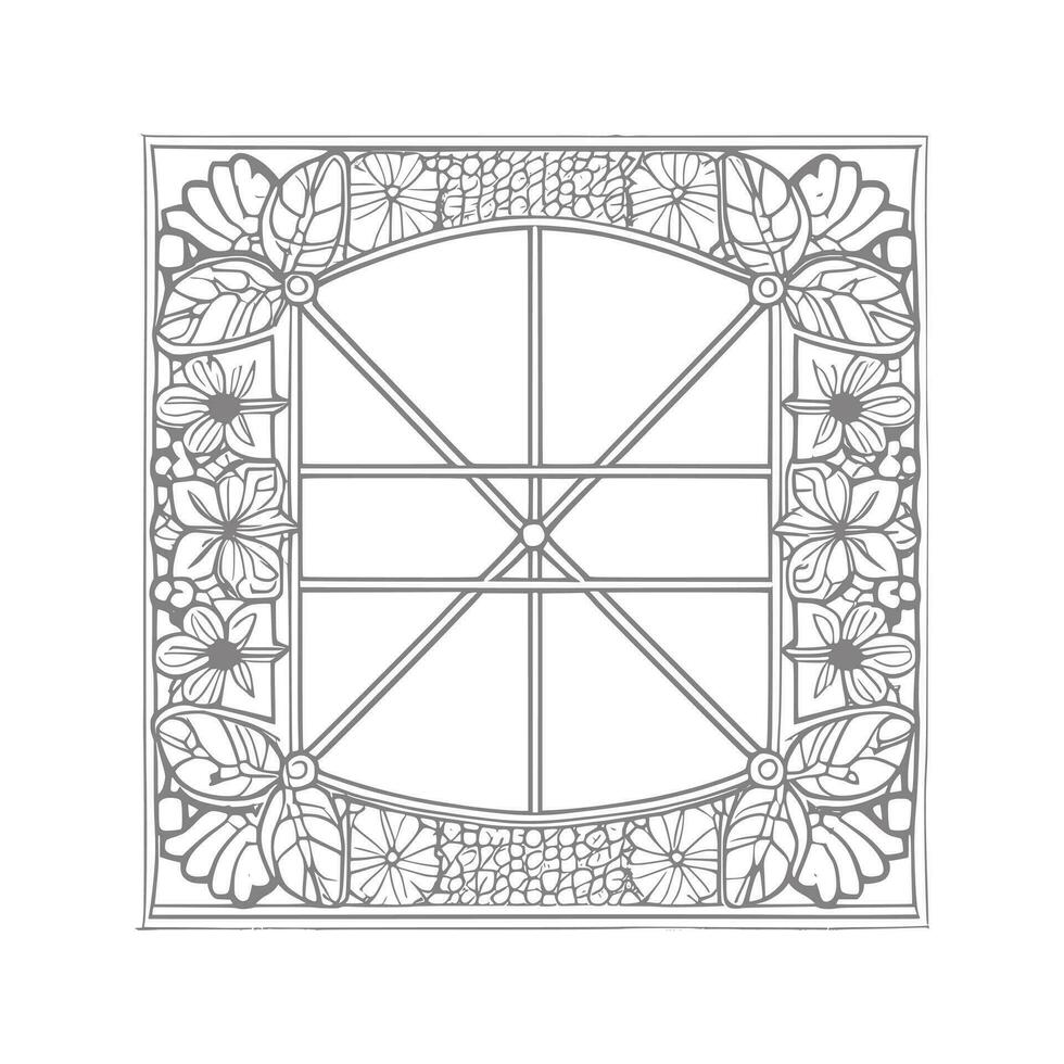 Window coloring book vector