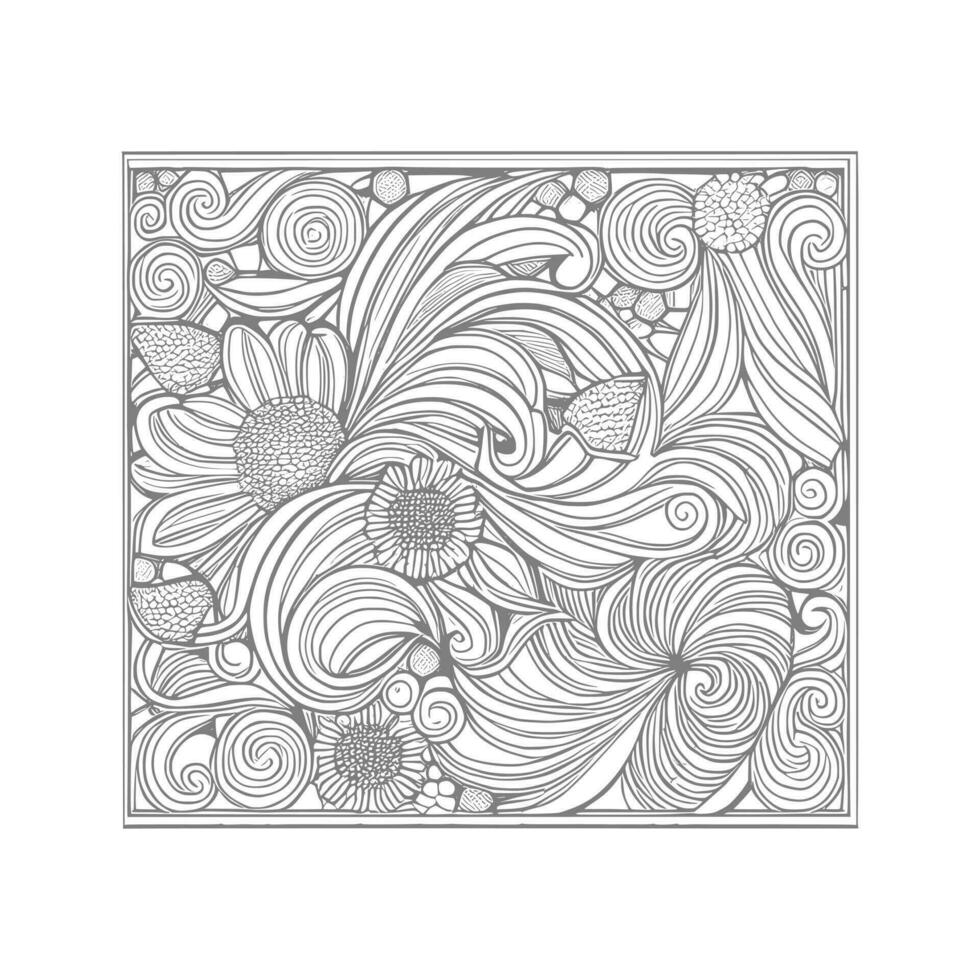 line art flower bouquet vector