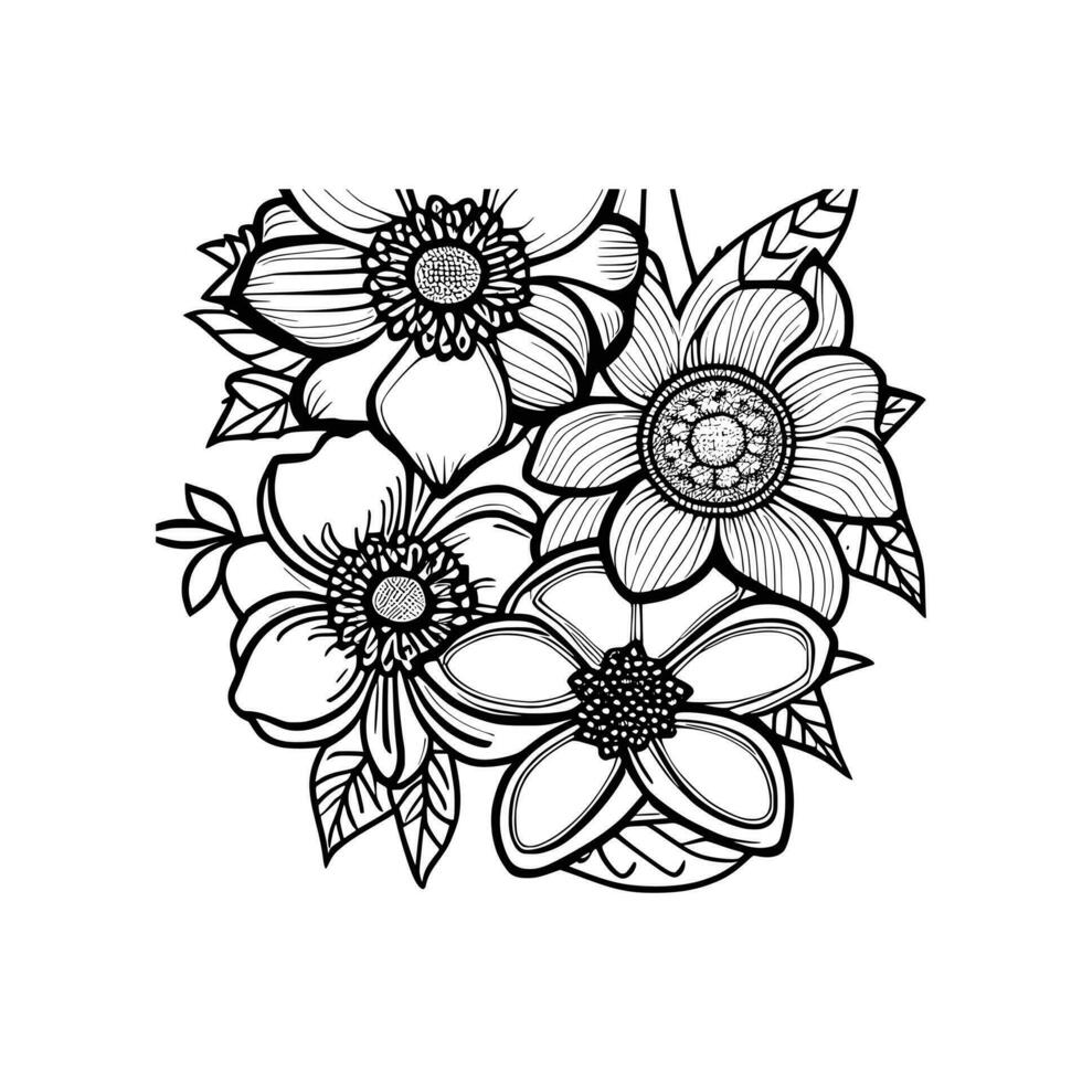 isolated daisy line art floral clipart Vector 24846705 Vector Art at