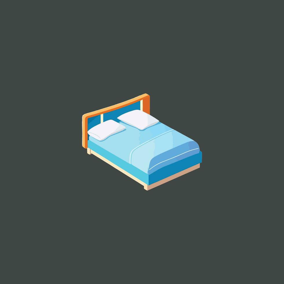 Bed vector isometric view.