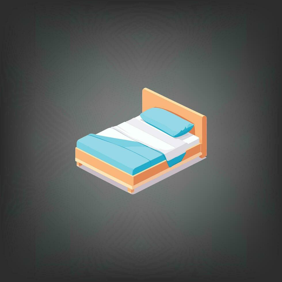 Bed vector isometric view.