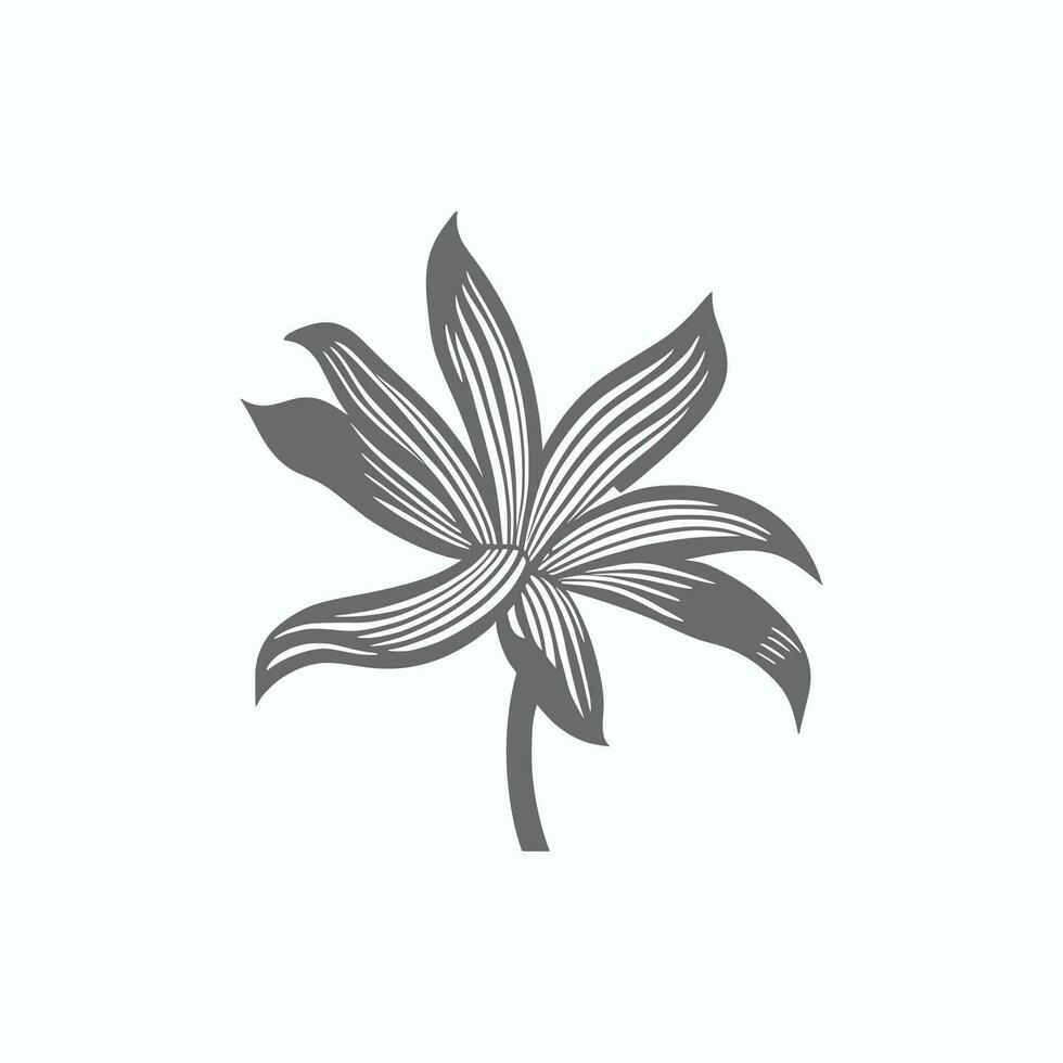 lirio flor línea Arte vector