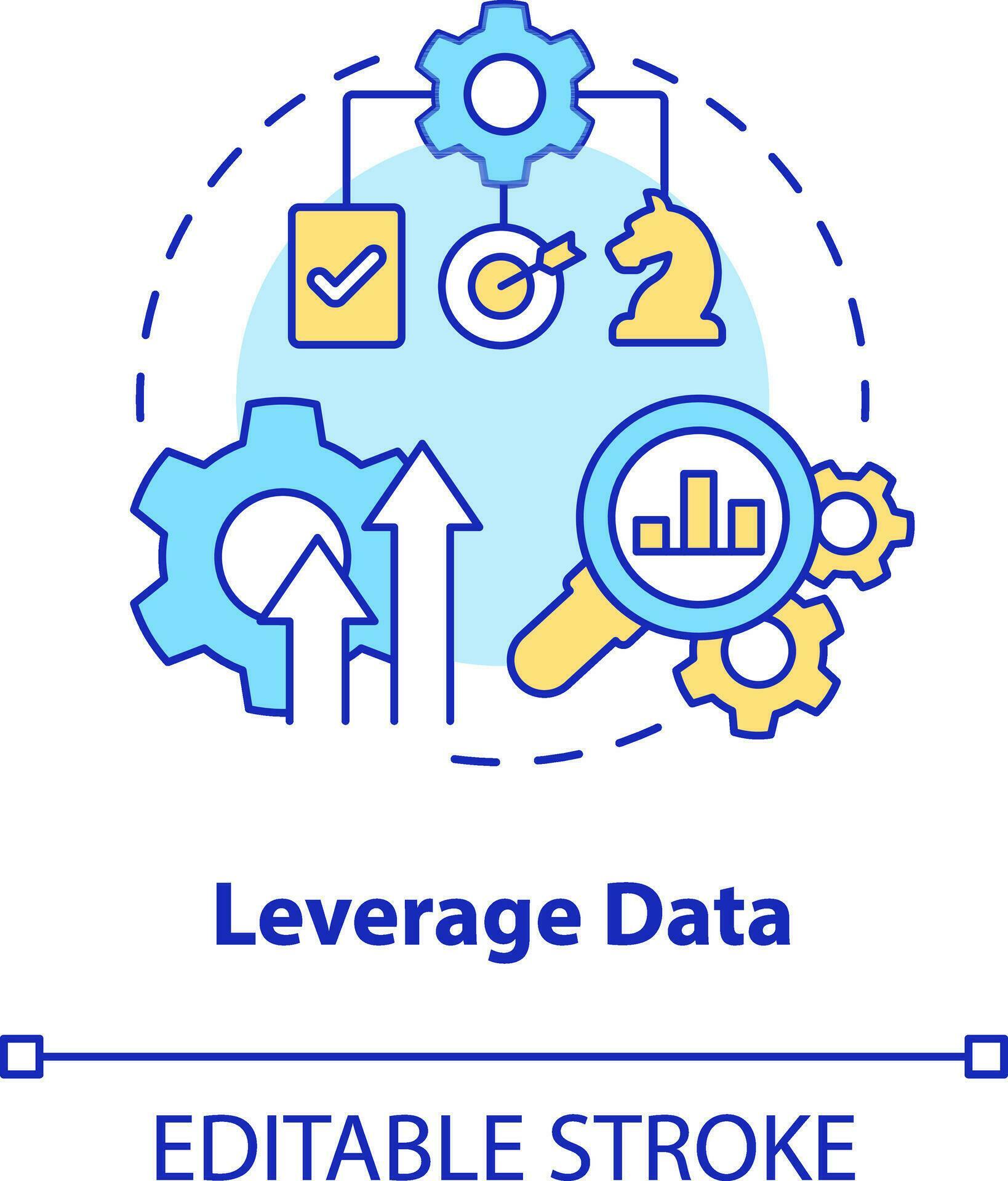 Leverage data concept icon. Improve visibility. Supply chain priority