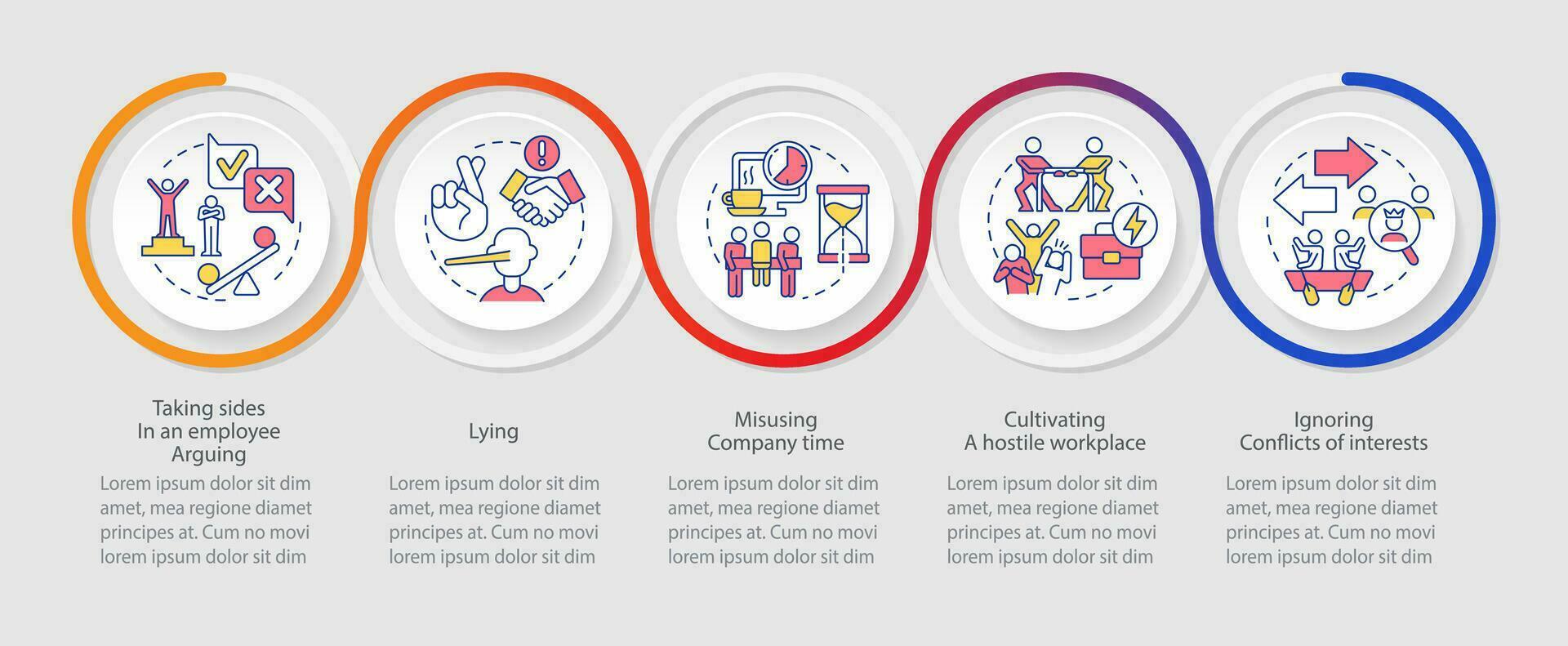 Unethical Behavior In Workplace Loop Infographic Template Employee unethical-behavior-in-workplace-loop-infographic-template-employee