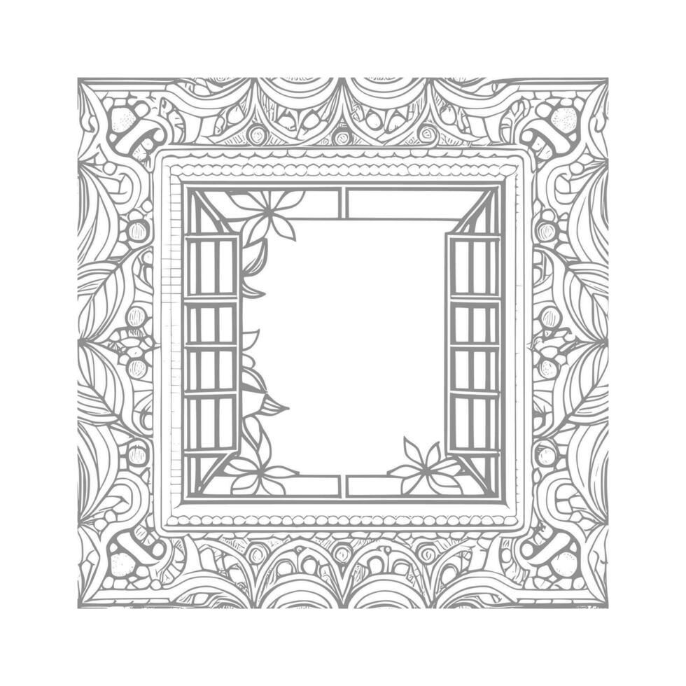 Window coloring book vector