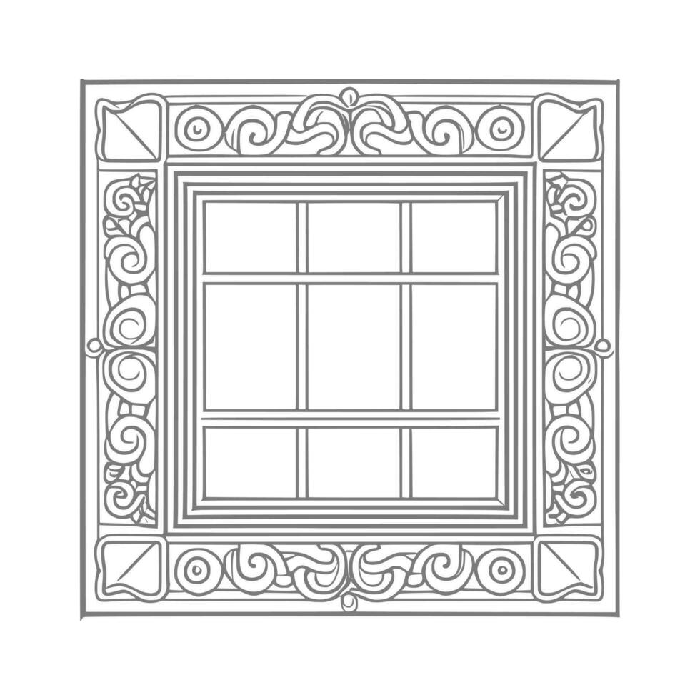 Window coloring book. vector