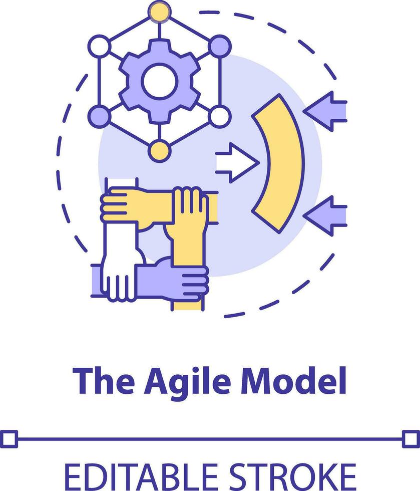 Agile model concept icon. Technology and networking. Supply chain type abstract idea thin line illustration. Isolated outline drawing. Editable stroke vector
