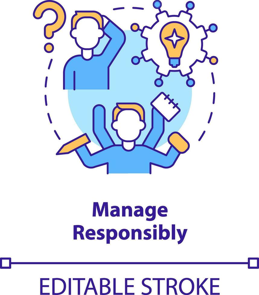 Manage responsibly concept icon. Addressing covid impact on logistics abstract idea thin line illustration. Isolated outline drawing. Editable stroke vector