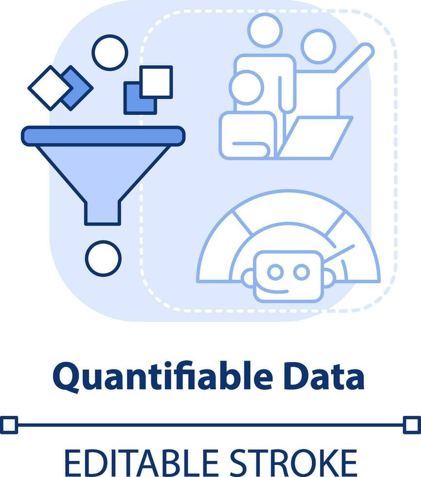 Quantifiable data light blue concept icon. Advantage of digital engagement abstract idea thin line illustration. Isolated outline drawing. Editable stroke vector